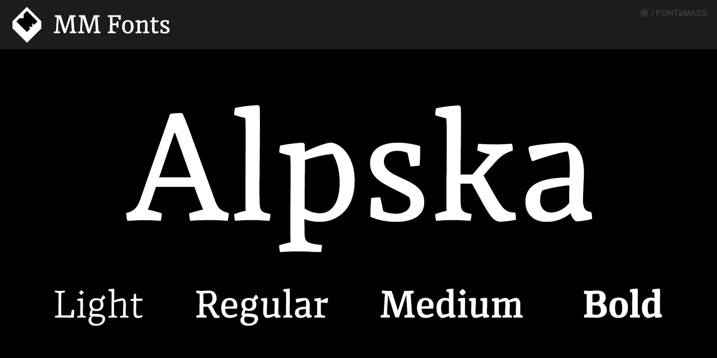 Beispiel einer Alpska Medium-Schriftart